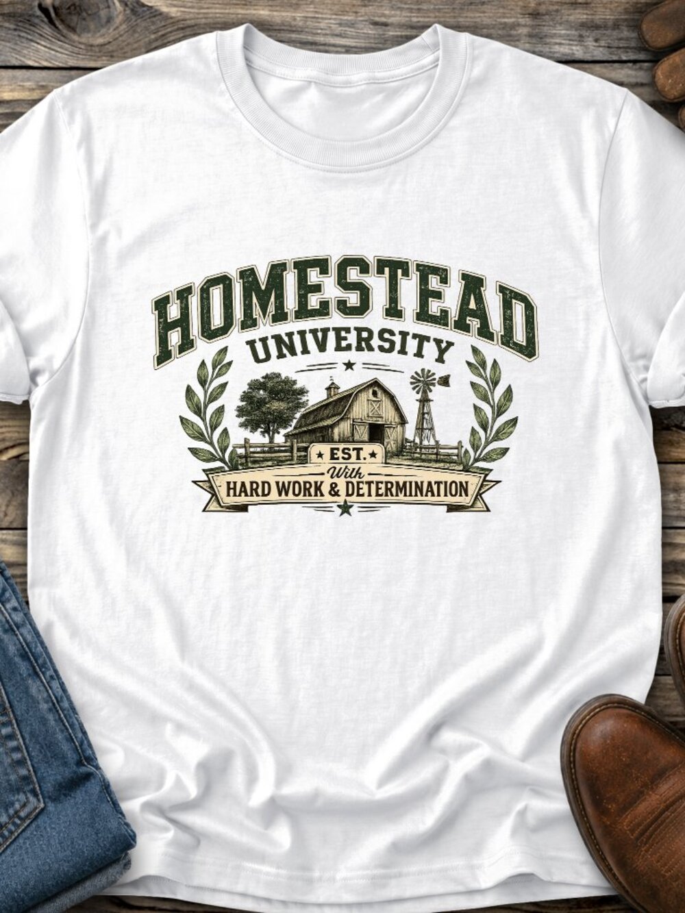 Homestead University Tshirt Graphic Tee Unisex Country Farm Life Raise Grow Food